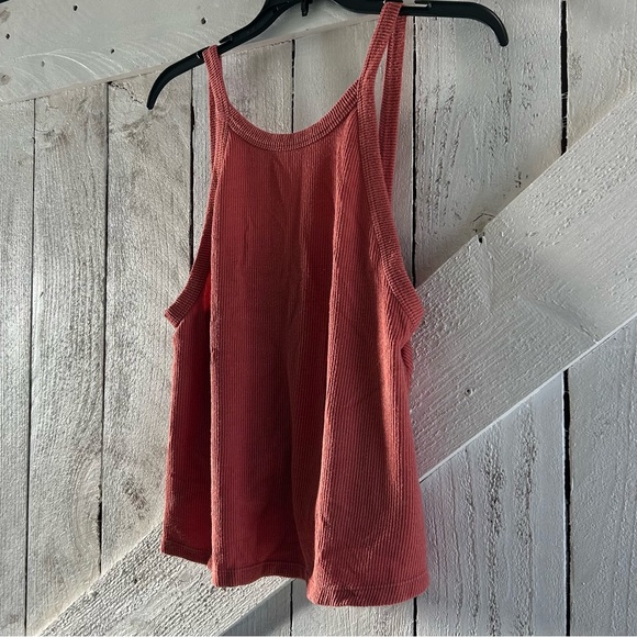 Free People Rust Ribbed Tank Top - Picture 2 of 5